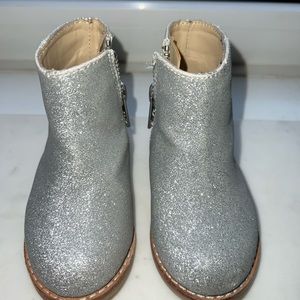 Janie and Jack Silver Glitter Boots